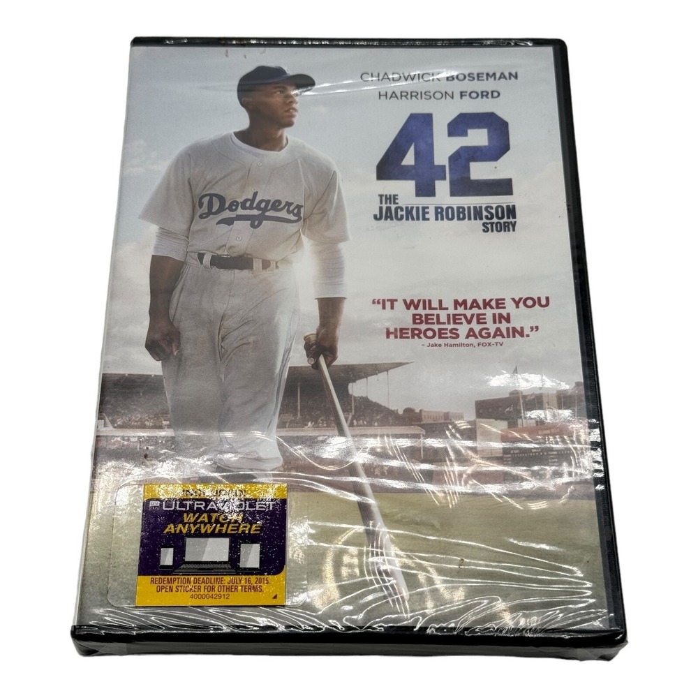 Warner Bros 42 The Jackie Robinson Story DVD Chadwick Boseman New Sealed